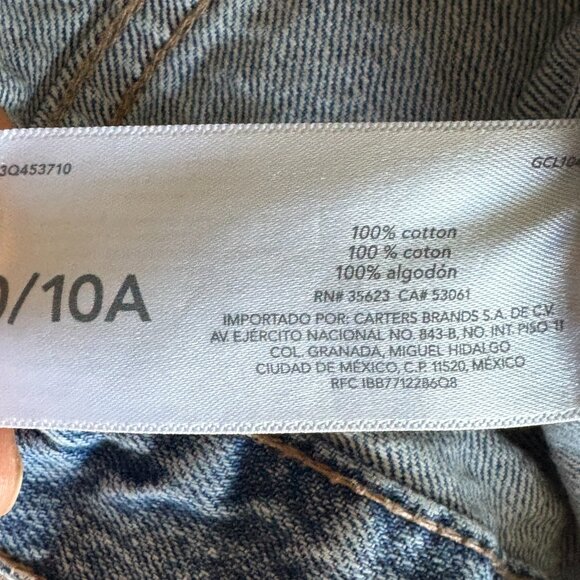 Oshkosh B'gosh Kids Turcker Denim Jean Jacket Size 10 Light Wash Blue Boys Girls - Picture 5 of 11